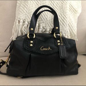 Coach leather and faux snakeskin purse